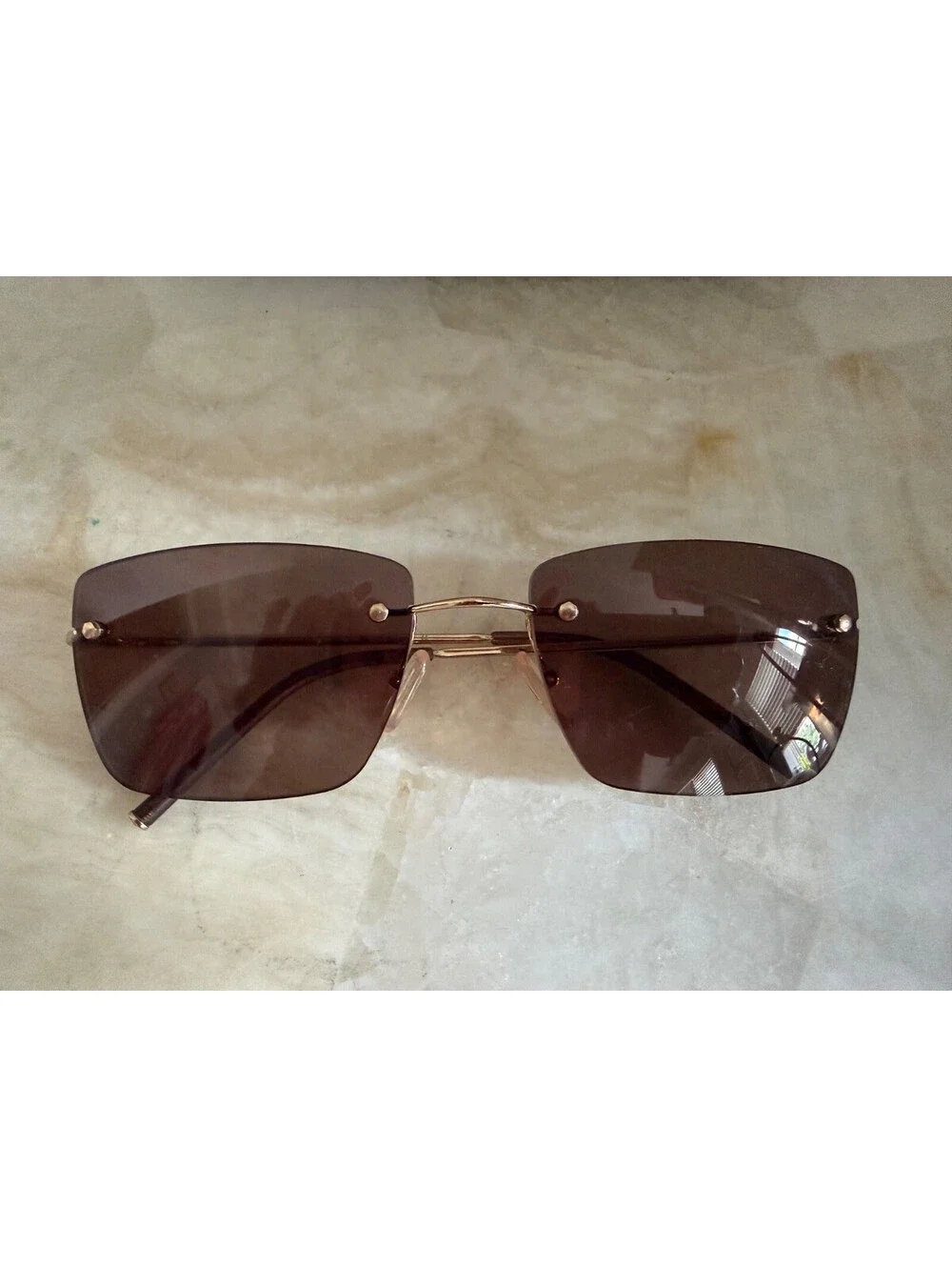 Max Mara Made in Italy Rimless Sunglasses MM 186/S 00004 with Original Case